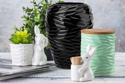 Ваза 20 см 2,25 л Листья Ивы черная - Elan gallery фото 5