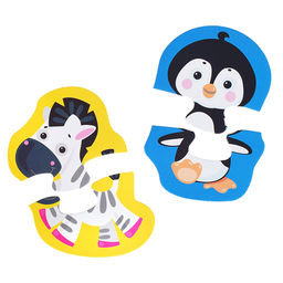 Пазлы контурные Половинки "Дикие животные" Baby Toys