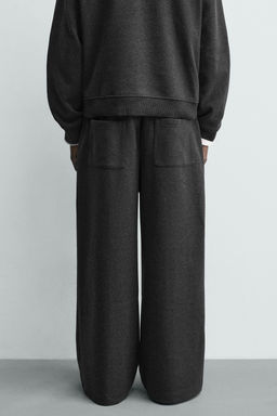TEXTURED WIDE-LEG JOGGING TROUSERS - Zara фото 20
