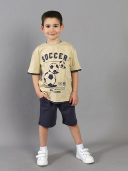 CRB wear / CSKB 90298-31K Комплект для мальчика (футболка, шорты),песочный/Ex.Cherubino