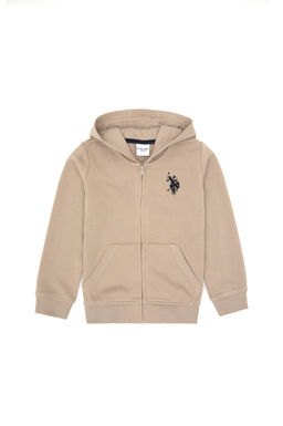 Erkek _ocuk Koyu Bej Fermuarl_ Kap__onlu _rme H_rka - U.s. polo assn фото 2