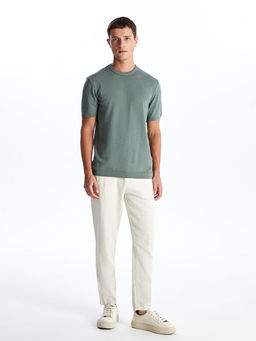 Bisiklet Yaka K?sa Kollu Erkek Triko Kazak