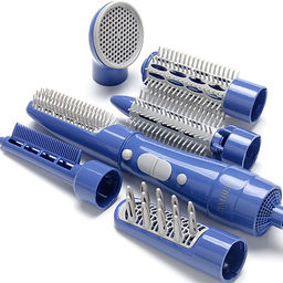 11169 Фен 7 насадки 2 скорости СИНИЙ 700Вт ZM(х12)