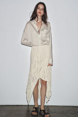 ZW COLLECTION ASYMMETRIC PLEATED SKIRT - Zara фото 5