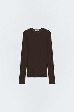 CAMISETA CUELLO PANADERO SOSHIOTSUKI X ZARA / Marr?n