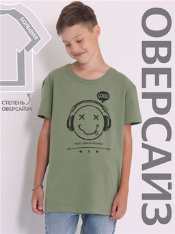 Футболка Апрель хлопок оливковый  фото 4