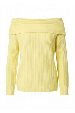 Sar? Yumusak Dokulu Carmen Yaka Triko Kazak TWOAW25KZ00076