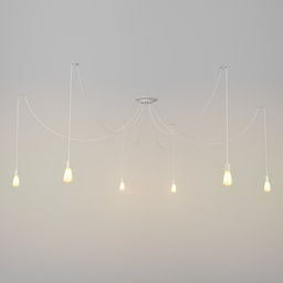 Светильник BayerLux «Скин паук», 6×40 Вт, E27, 30×30×20-150 см, белый