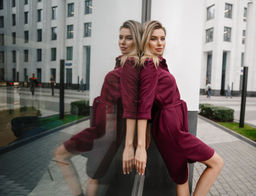 Платье-рубашка винный - Donna saggia фото 2