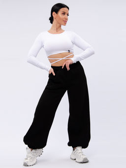 Джоггеры "БЖ-46" чёрные, футер 3-х нитка начес