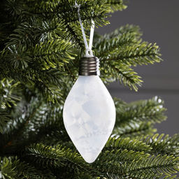 Ёлочный шар Снежный шар, 7x14 см, 1 LED, от батареек LR44x3, свечение тёплое белое - Luazon lighting фото 2