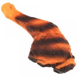 Игрушка для собаки Окорочок гриль 20,5х8,5х2,5см, с пищалкой, ПВХ, фактурная, оранжевый/черный, Пэт тойс (Pet toys) (Китай)