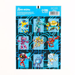 Цена за 10 шт. Наклейки детские бумажные «Роботы», c раскраской на обороте, 11 х 15.5 см