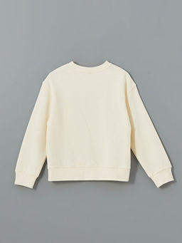 Bisiklet Yaka K?z ?ocuk Kal?n Sweatshirt