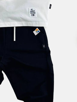 Брюки для мальчика штаны спортивные 22-0509 черный|красный - Mini maxi фото 14