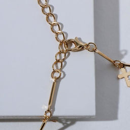 Чокер Металлика крестики, цвет золото, L=30 - Queen fair фото 2