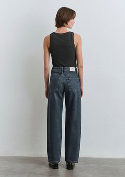 Leila Mavi Premium Golgeli Koyu Mavi Jean Pantolon  фото 5