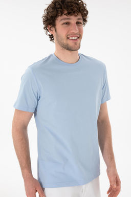 Erkek Regular Fit Bisiklet Yaka A__k Mavi Basic Ti__rt Sepette S_rpriz _ndirim - U.s. polo assn фото 4