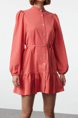 Gul Kurusu Kusakl? Duz Mini Kusakl? Uzun Kollu Mini Dokuma Elbise TWOAW24EL00795