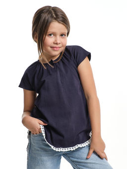 Футболка для девочки UD 1358 т.синий
