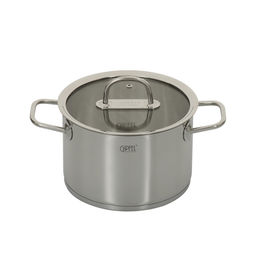 2700 GIPFEL Кастрюля CAPELLA 20х13см/4,1л со стеклянной крышкой, с индукционным капсульным дном. Материал: нерж. сталь 18/10. Толщина: 0,6мм