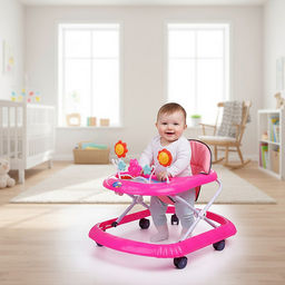 Ходунки "Веселые игрушки" (цвет розовый)