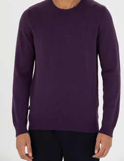 Mor Slim Fit Bisiklet Yaka Basic Triko Kazak - Pierre cardin фото 6