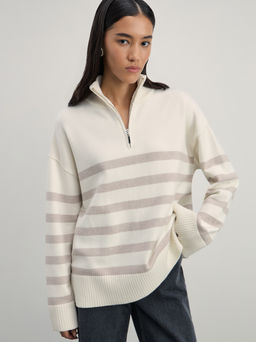 Джемпер на молнии в полоску / Zarina
