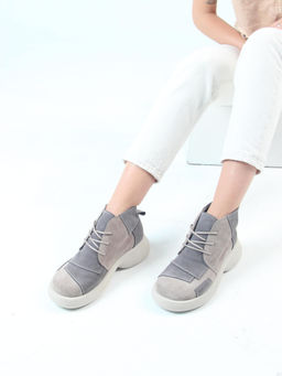 Ботинки EDART 305.927 be. ваниль серый замша/байка