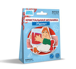 Кристальная (алмазная) мозаика ФРЕЯ CMF-ALVM-097 магнит Карлсон 10 х 10 см