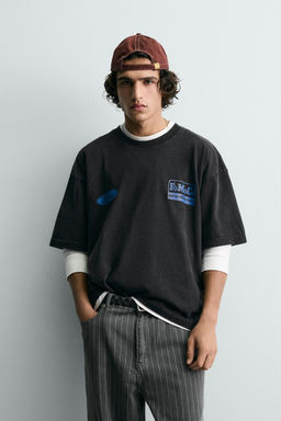 WASHED T-SHIRT WITH CONTRAST FORD  PRINT - Zara фото 2