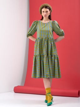 Платье с рукавами-буфами OD-789-4