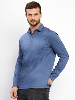 Джемпер мужской с воротником поло GREG G155-PM4-LT1638 (синий)