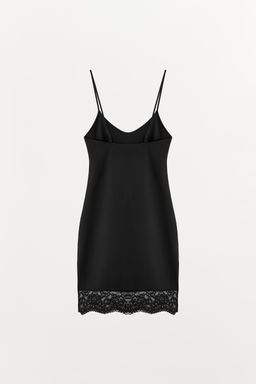 VESTIDO CORTO MEZCLA POLIAMIDA ENCAJE / Negro - Zara фото 6