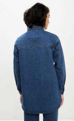 Рубашка джинс F322-0410 b.blue - Fine joyce фото 8