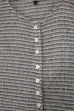 Cok Renkli Cizgili Fitted/Vucuda Oturan Dugmeli Kolsuz Dokulu Orme Bluz TWOSS26BZ00260 - Trendyolmilla фото 2