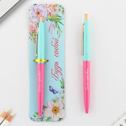 Ручка шариковая, синяя паста, 0.7 мм, автоматическая, пластик Будь собой