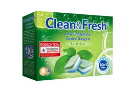 Таблетки для ПММ Clean&Fresh All in 1, 30 штук - Clean fresh фото 2