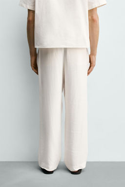 PANTAL?N RELAXED FIT PLIEGUES / Blanco - Zara фото 3