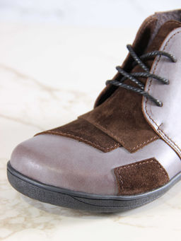 Ботинки 305.Натаbl. Вакса коричневая+корич замша/Байка