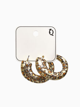Серьги пластик Леопард, цвет золото - Qf фото 3