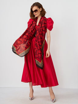 Большой, мягкий, тонкий и очень нежный двусторонний палантин с рисунком. - Tantino фото 2