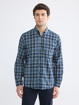 Regular Fit Ekose Desenli Gabardin Erkek G?mlek