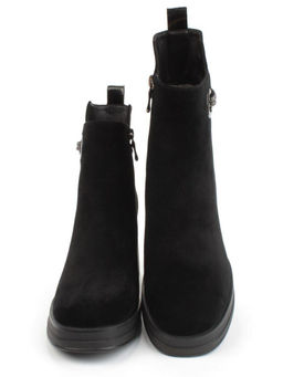 04-M3-837 BLACK Ботильоны зимние женские (натуральная замша, натуральный мех)