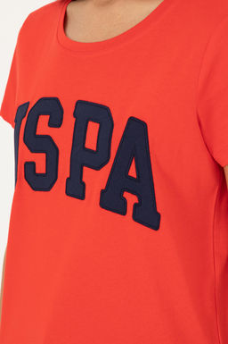 Женская красная базовая футболка - U.s. polo assn фото 7