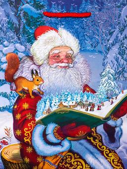 Цена за 6 шт. Пакет подарочный новогодний ламинированный, «Дед мороз», 18×10×22.3 см