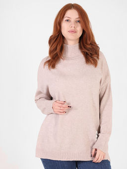 Свитер бежевый больших размеров женский