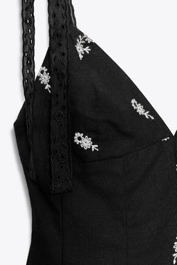 EMBROIDERED FLORAL SHORT DRESS - Zara фото 14