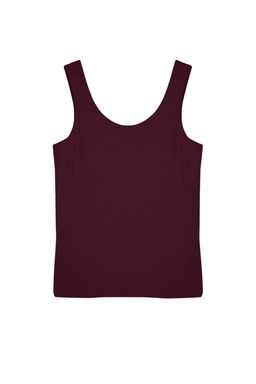 Bordo Fitted/Vucuda Oturan Havuz Yaka Fitilli Esnek Orme Atlet TWOSS22AL0042