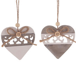 Украшение новогоднее "Сердце", L8 W0,7 H8,5 см, 2в.